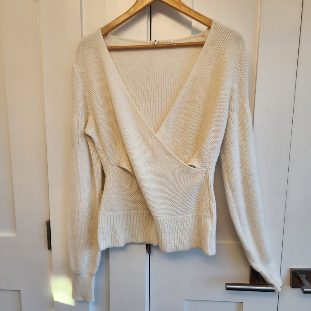 Anthropologie Moth Size L Wrap Sweater Cream - Picture 1 of 6